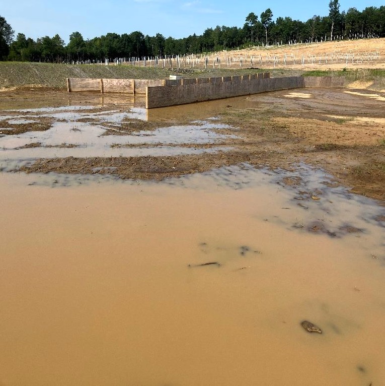 Erosion and sediment control issues at Clermont Solar basin